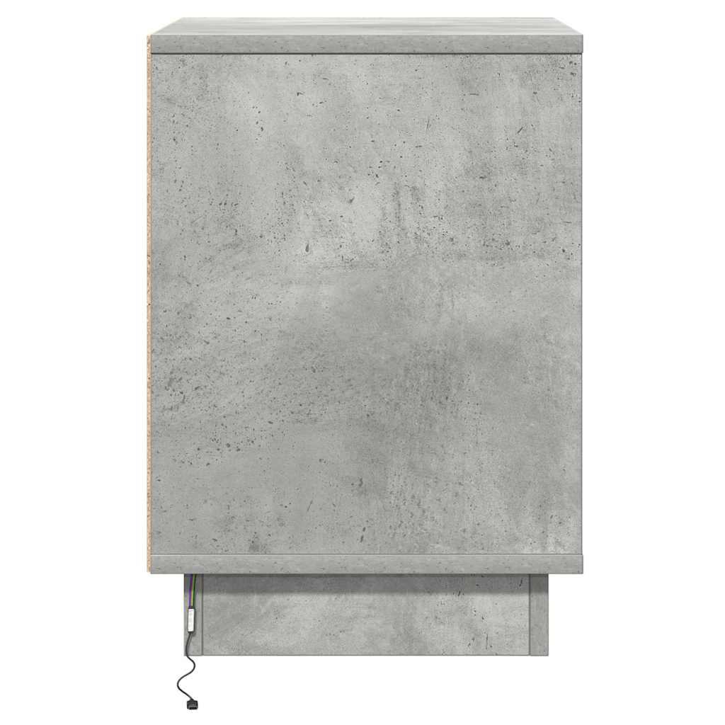Bedside Cabinet with 2 pcs Concrete grey 39 x 34.5 x 50 cm